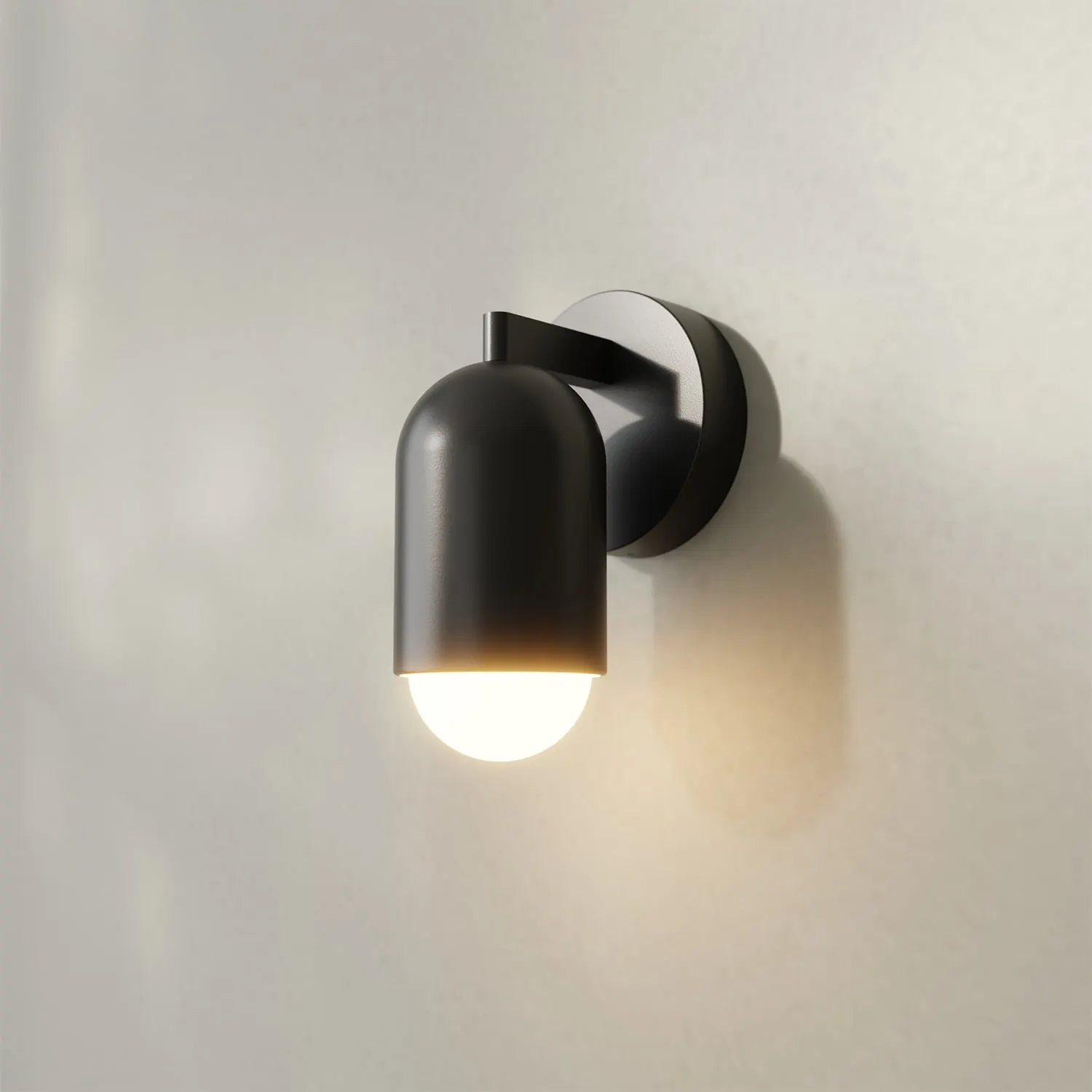 The Noir 4.5-in W 1 -Light Matte Black Battery Dry LED Wall Sconce