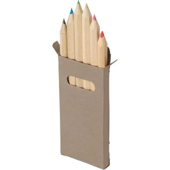 Naturel houten kleurpotloden [6 kleuren]