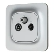 Prise Tv/Fm/Sat complet gris "Mauka"