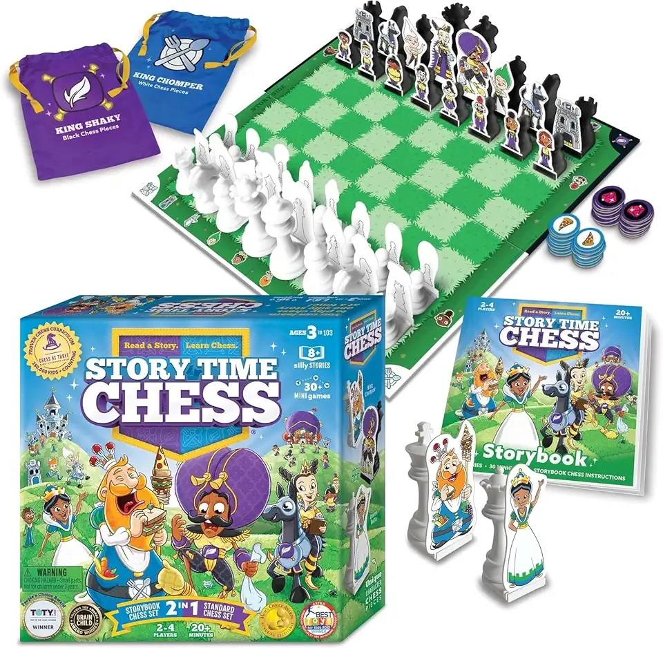 Story Time Chess Set for Kids - Family Game Night, Strategic Game Play - Board Games for Family Night - Perfect for Beginners, Learn Chess with a Fun Story - Preschool Toys, Ages 3+