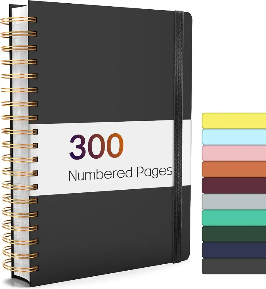 Forvencer Lined Spiral Journal Notebook with 300 Numbered Pages, B5