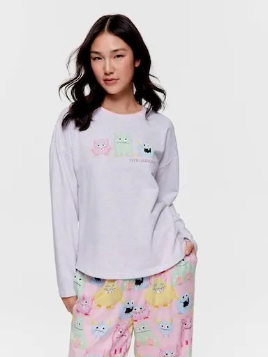 Monsters Oversized Long Sleeve Top