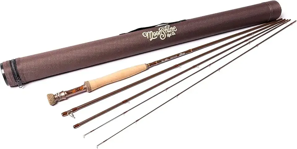 Moonshine Rod Company Fly Fishing Rod with Carrying Case, Fast Action, The Rambler