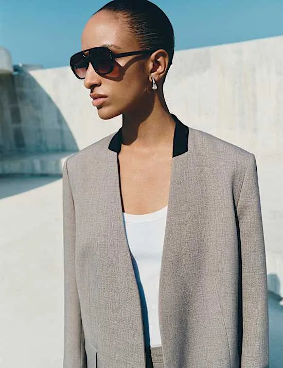 Bequemer Blazer ohne Kragen