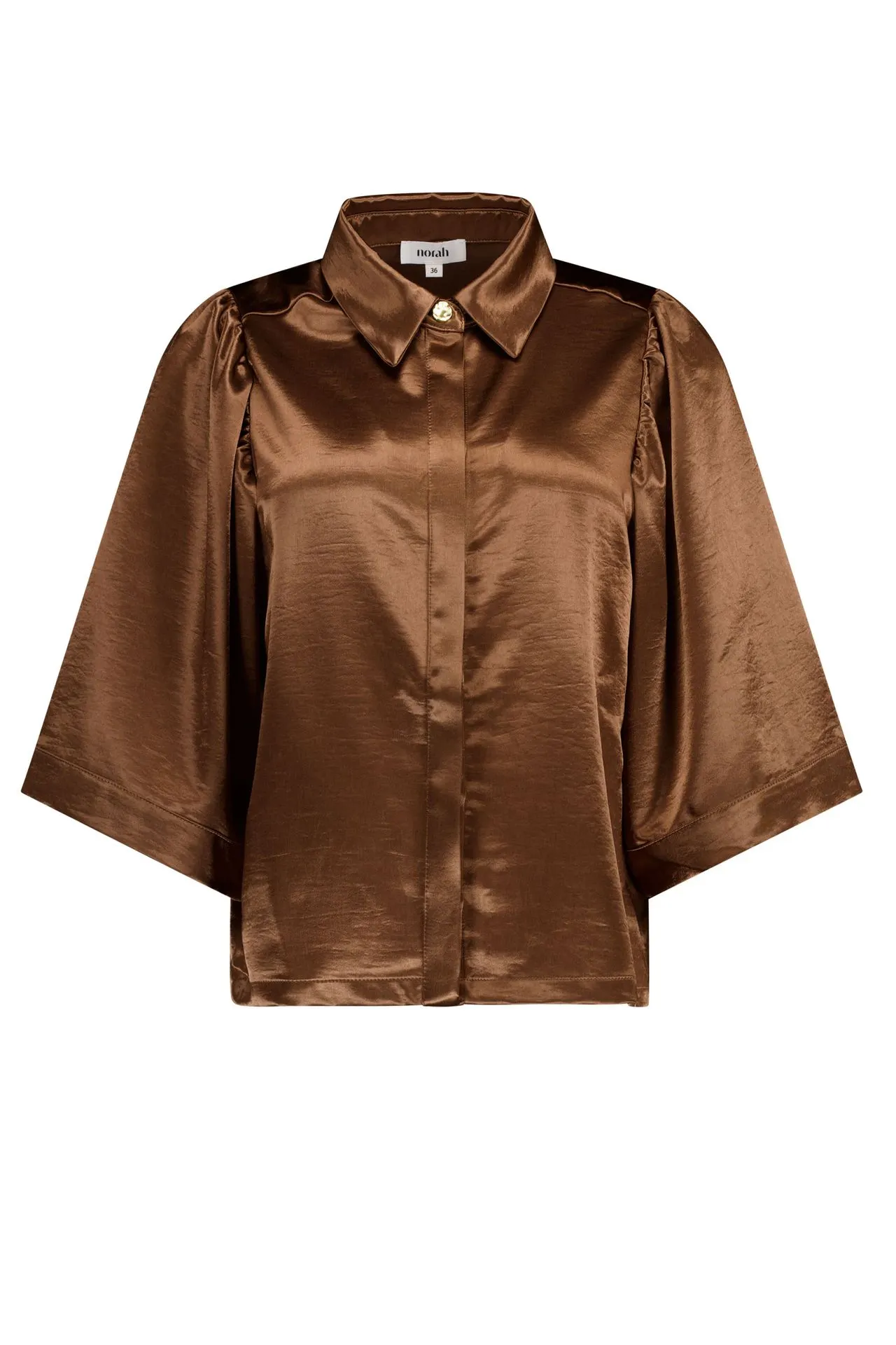 Bronskleurige satijnen blouse