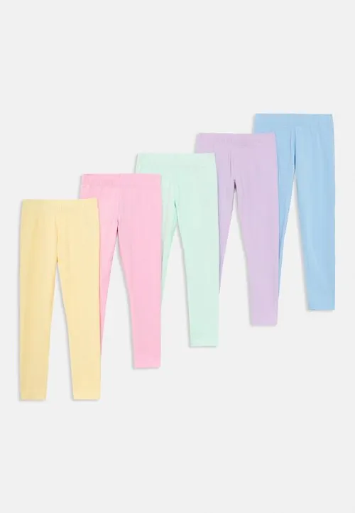 5 PACK - Leggings - light blue/mint/yellow