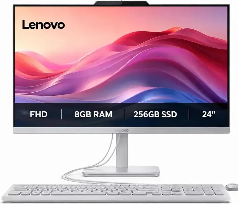 Lenovo IdeaCentre 24“ FHD All-in-One, 8GB RAM, 256GB SSD, Intel 4-Core