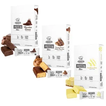 Genius Gourmet Protein Bar, Variety Pack, 30 Count