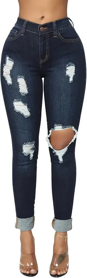 Womens Classic High Waisted Skinny Stretch Butt Lifting Jeans Slim Fit Denim Pants