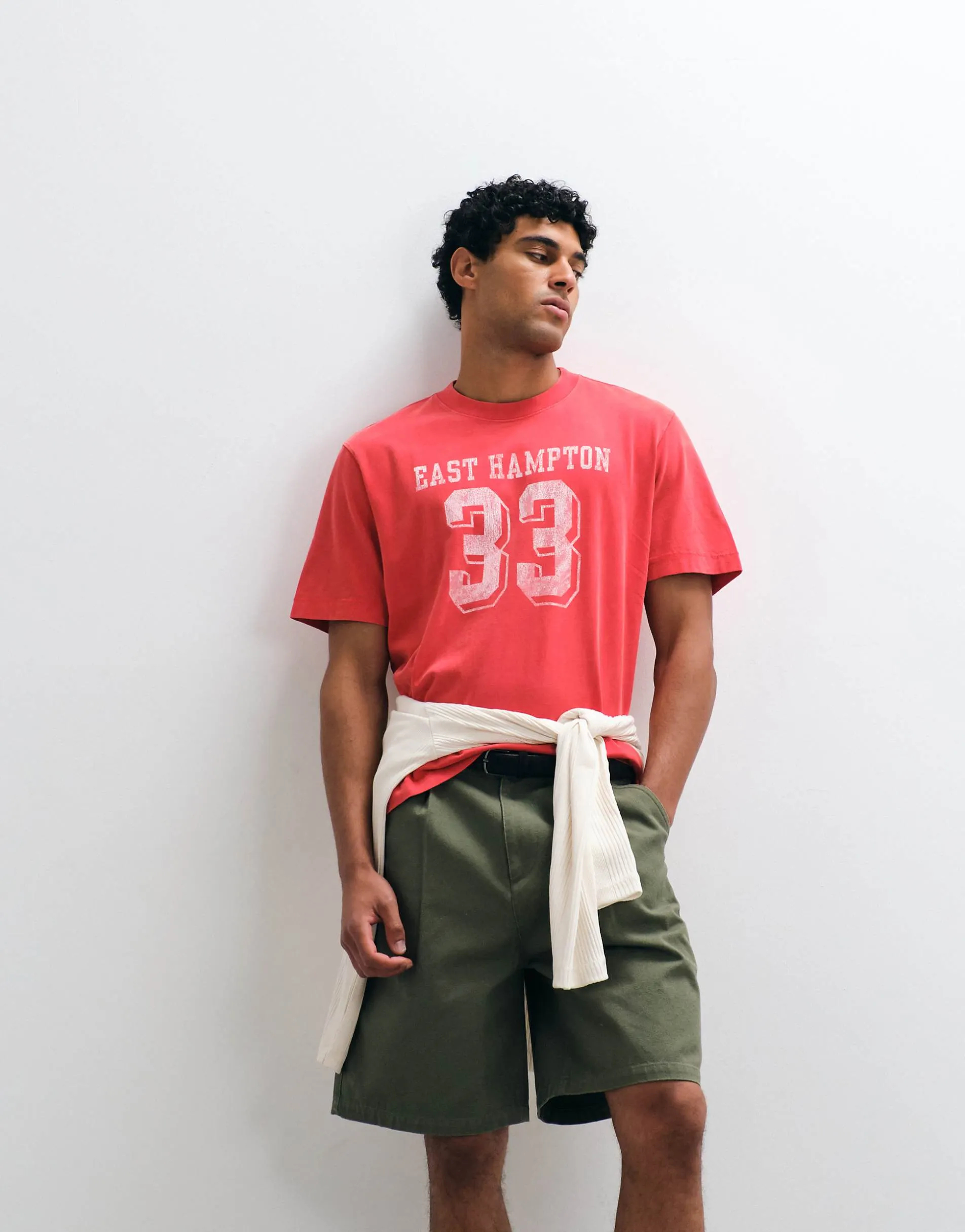 Abercrombie & Fitch collegiate logo t-shirt in red