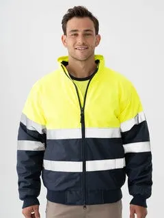 Lowes yellow/navy Hi Vis Oxford jacket with segmented tape