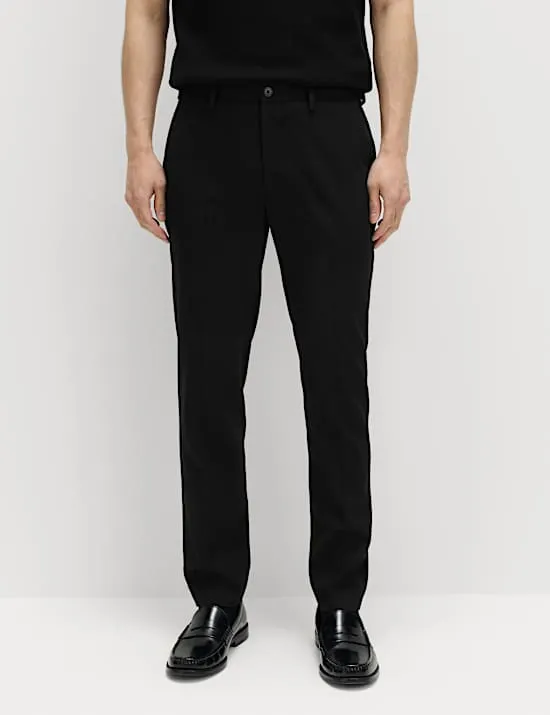 Schmal geschnittene Anzughose aus Wollmischgewebe