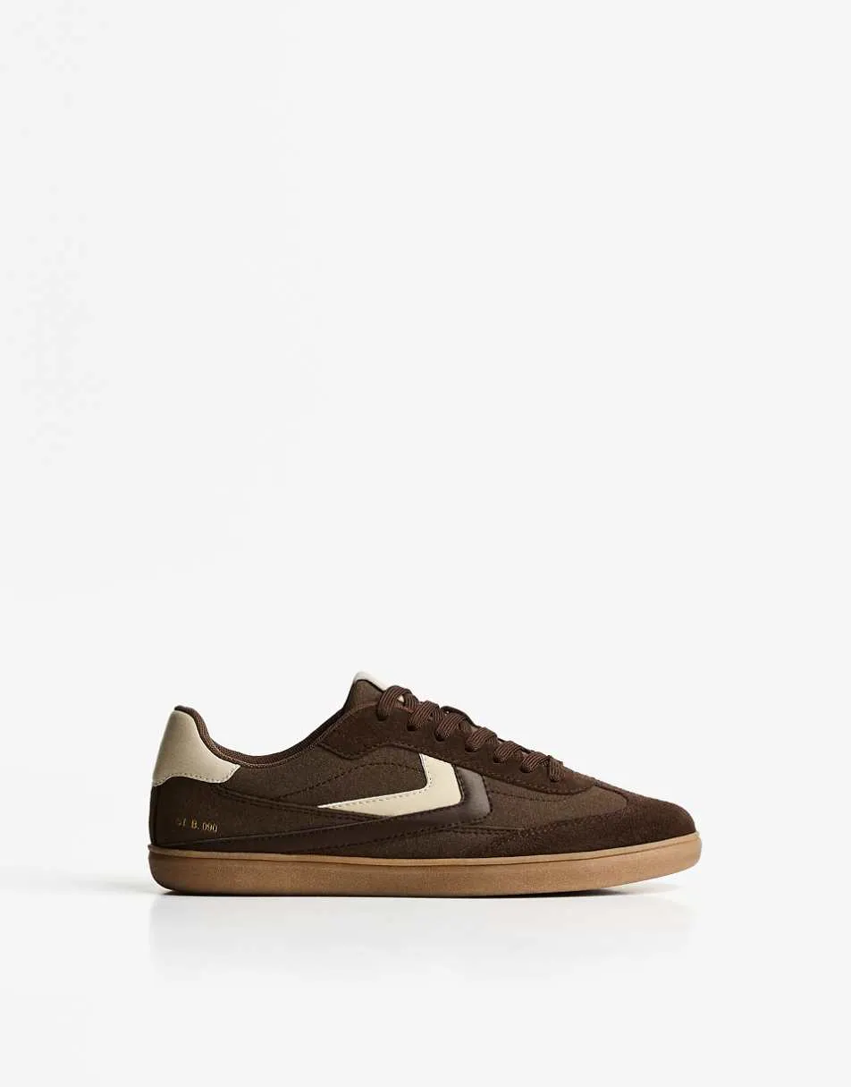 Bershka Retro trainers in brown