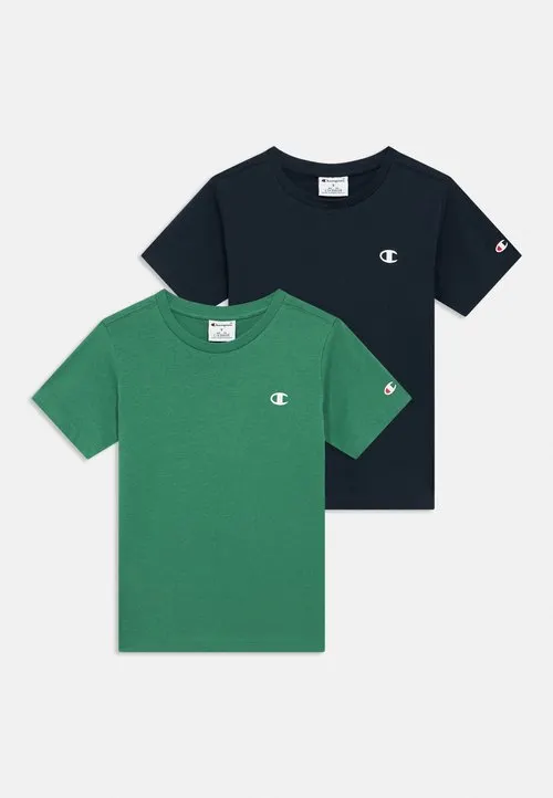 ICONS CONTRAST CREW NECK 2 PACK - T-shirts - dark blue/green