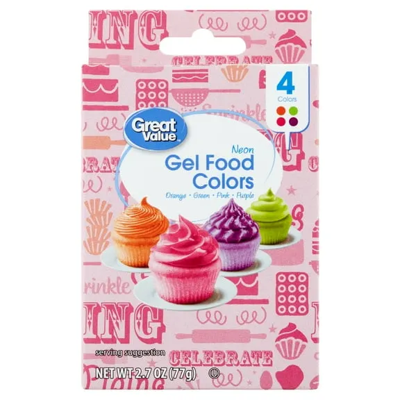 Great Value Gel Food Colors, Neon Multicolor, 2.7 oz $3.88 $1.44/oz