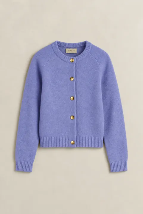 Cardigan i alpakablanding med rund hals