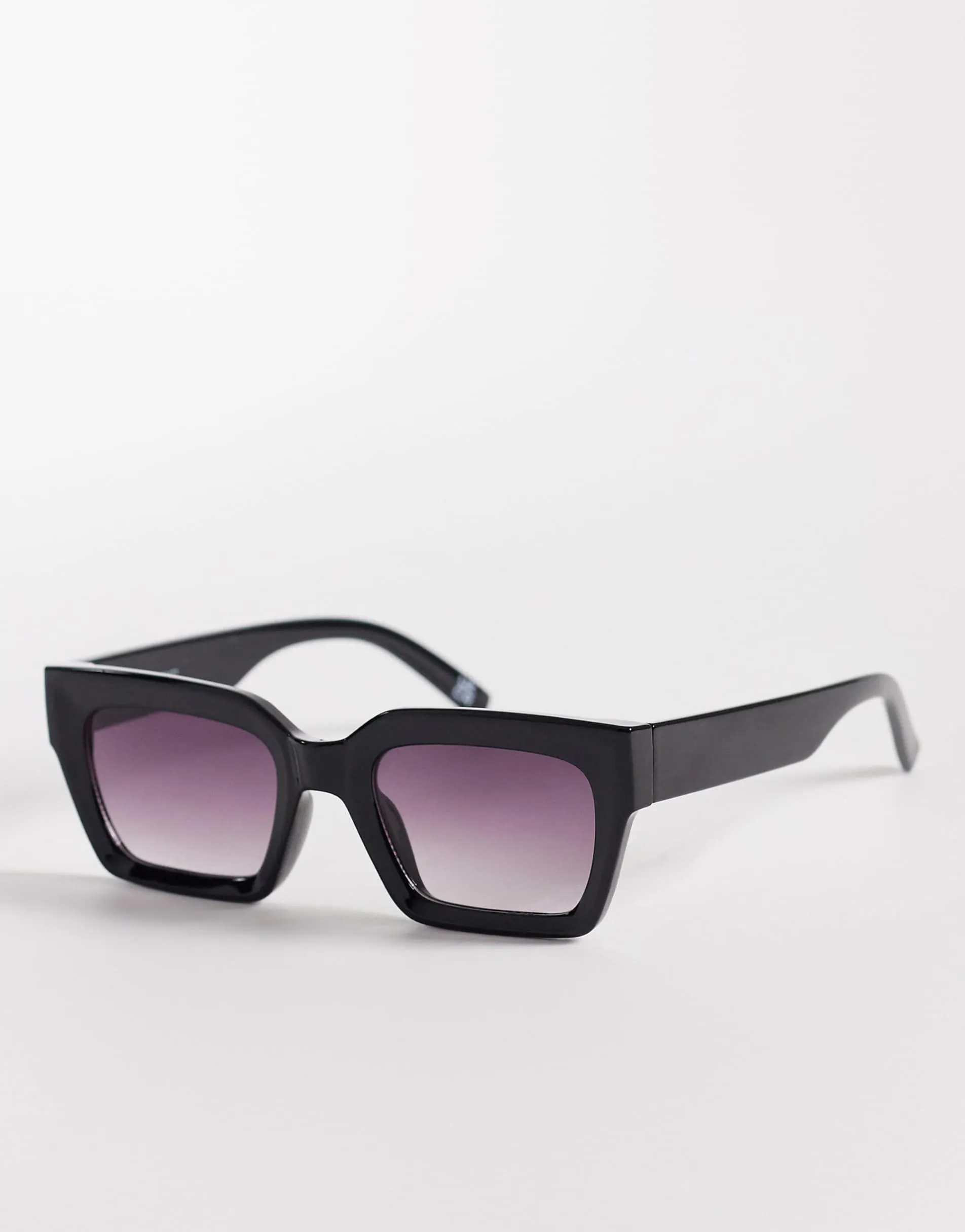 ASOS DESIGN bevel square sunglasses in black