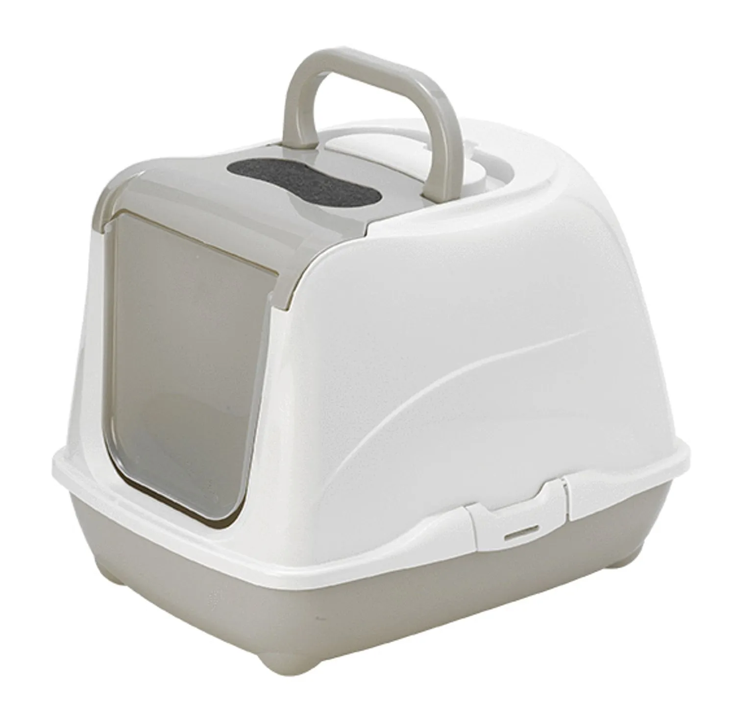 Moderna Flip Cat Kattenbak - Kattentoilet - 50.2x38.8x37.7 cm Grijs Wit Large