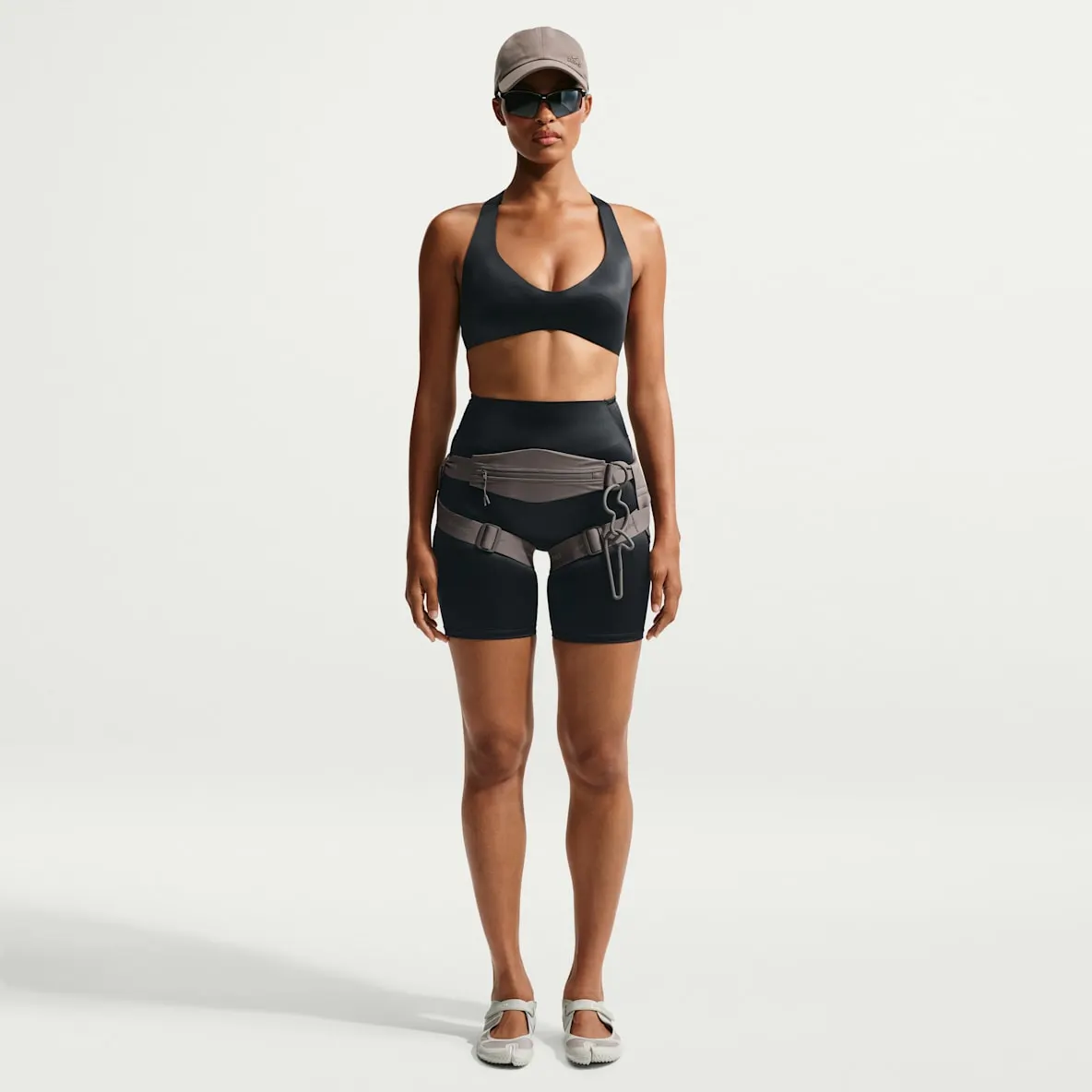 Sykkelshorts med limte sømmer og mellomhøyt liv (18 cm) til dame