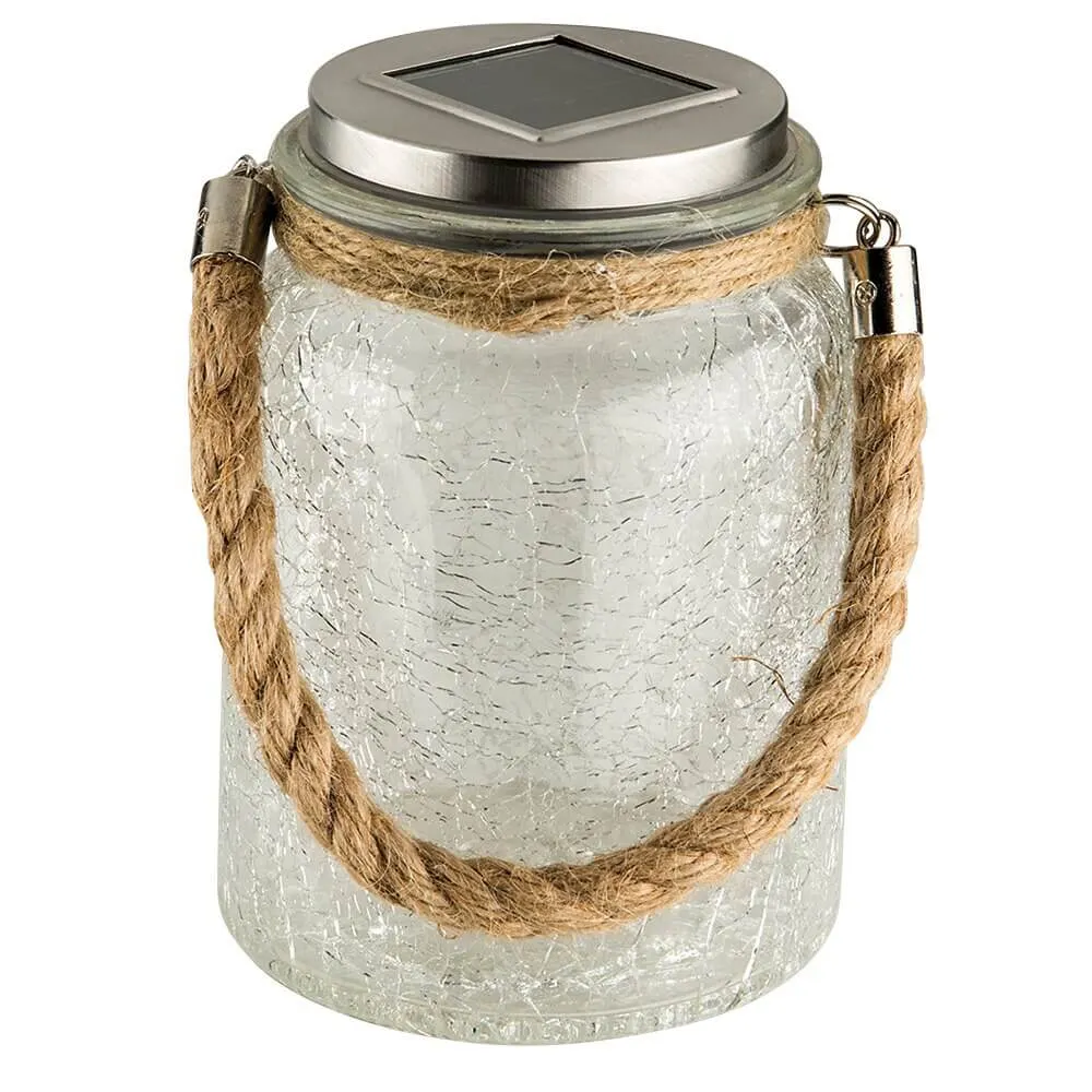 Solar Glass Jar LED Light, 6\"
