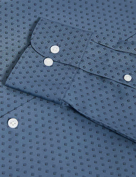 Regular Fit Cotton Blend Printed Shirt