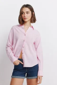 Camisa lino semi abierta