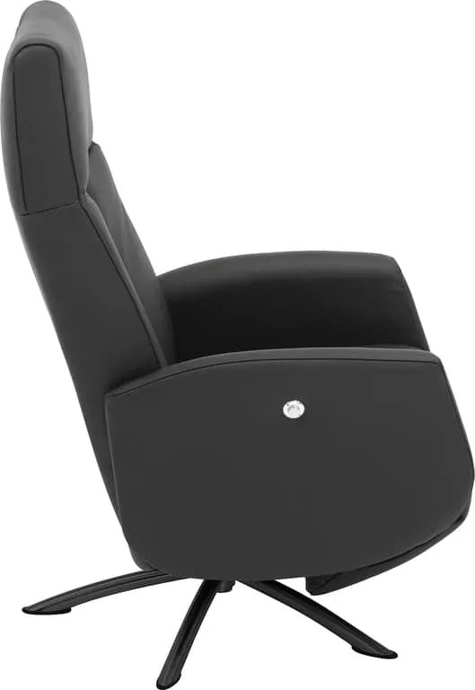 Jesper recliner manuell, Tubesokkel svart, hud soleda/pvc 441 svart
