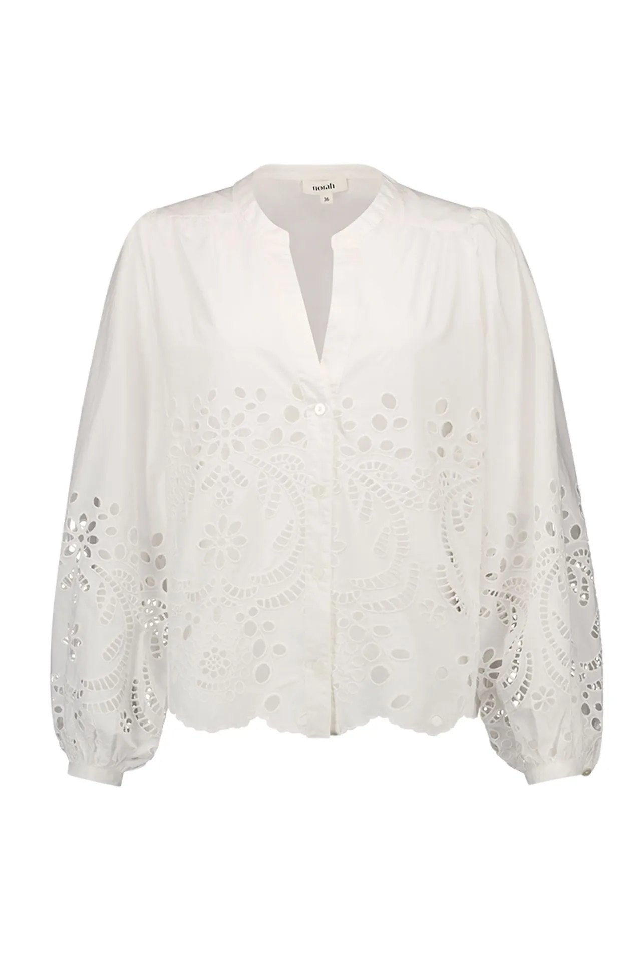 Witte broderie blouse