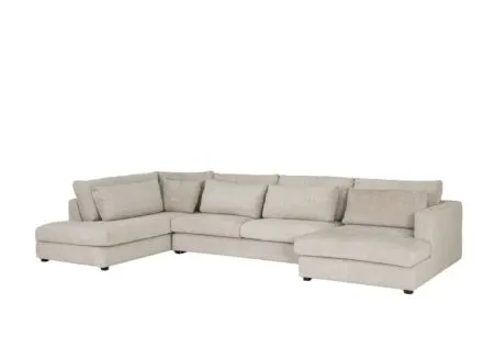 Hoeksalon New Polo 430x226cm - stof - beige