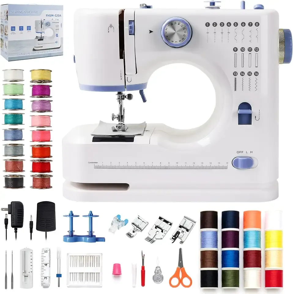 Ninonly Sewing Machine for Beginners, Portable Electric Sewing Machine with 16 Stitches, Foot Pedal and Accessories Kit for Home DIY Sew Projects, Purple