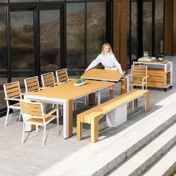 Transformer Table Extendable Outdoor Patio Dining Set
