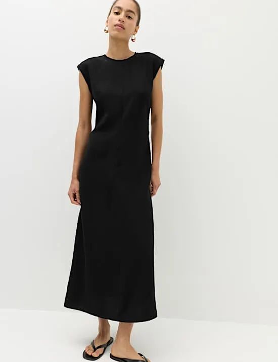 Tailliertes, Säulen-Midikleid mit Muster