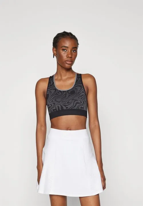 MEDIUM SUPPORT SPORTS BRA WITH SPAGHETTI CROSS BACK STRAPS - Topper - dark grey