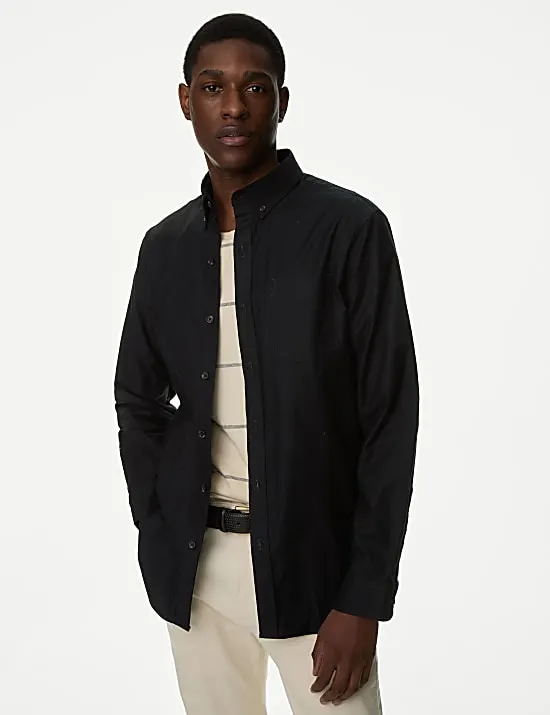 Oxford-Bluse aus reiner Baumwolle