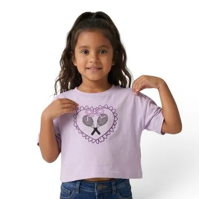 Playera Fantastic Niña Estampado Raquetas Y Corazón
