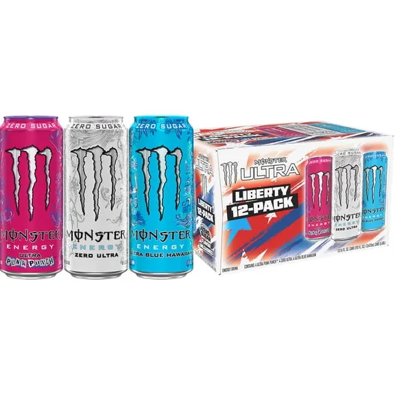 Rollback Monster Energy Ultra Variety Pack, Liberty, Sugar Free Energy Drink, 12 Pack 16 Fl Oz $21.58 Was $24.78 11.2 ¢/fl oz