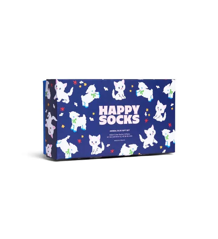 3-Pack Animal Blue Socks Gift Set