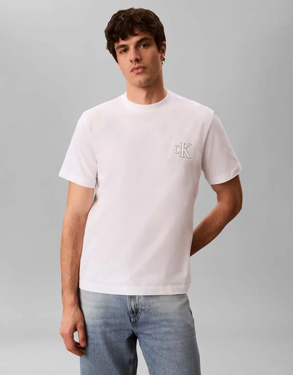 Calvin Klein Jeans monogram t-shirt in white