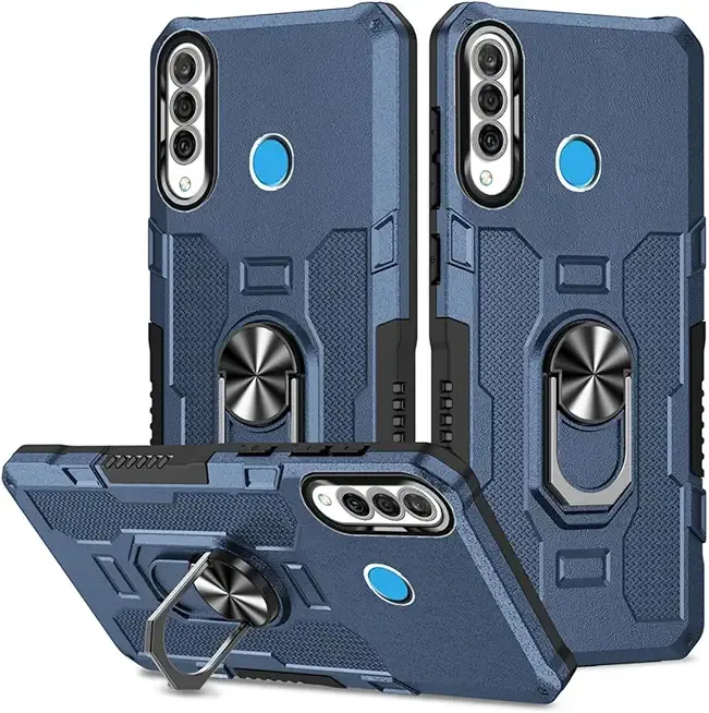 Case for Huawei P30 Lite Case/Nova 4E/Honor 20S MAR-LX1M Case, Heavy Duty Kickstand Holder Built-in Magnetic Car Mount Shockproof Camera Protective Phone Cover for Huawei P30 Lite Blue