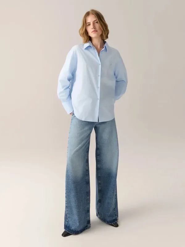 Caryn Poplin Celeste Light Blue