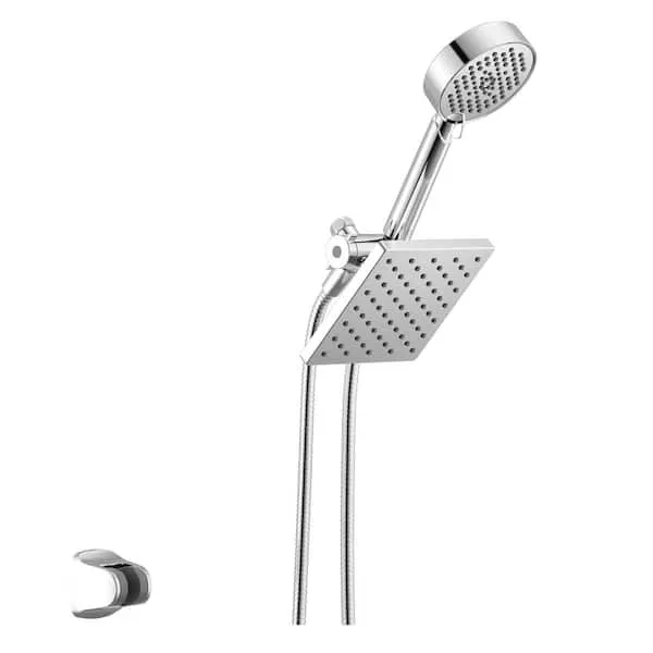 Delta Modern 5-Spray Wall Mount Dual Fixed and Handheld Shower Head in Chrome