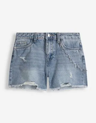 Pantaloncini di jeans - Dettaglio della catena - blu