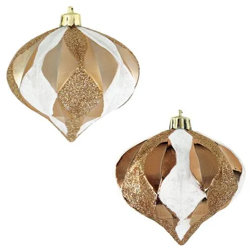 Enchanted Forest® 98mm Copper Concave Star Shatterproof Ornaments - 2 Pack