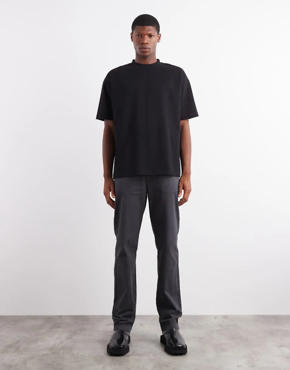 ASOS DESIGN heavyweight oversized t-shirt in black soft touch