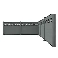 WPC-Sichtschutzzaun Valla - mit Design 5x Element + 6x Pfosten - Grau