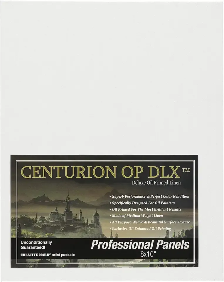 Centurion Deluxe Professional Oil Primed Linen Canvas Panels - 8"x10" - 6 Pack of Linen Canvases for Painting, Artwork and More