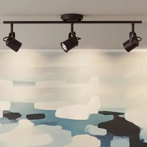 Patriot Lighting® Britt 29" Oil-Rubbed Bronze 3-Light Track Light with Metal Heads