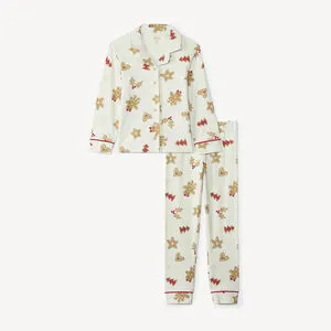 Set pyjama long en interlock imprimé Noël fille