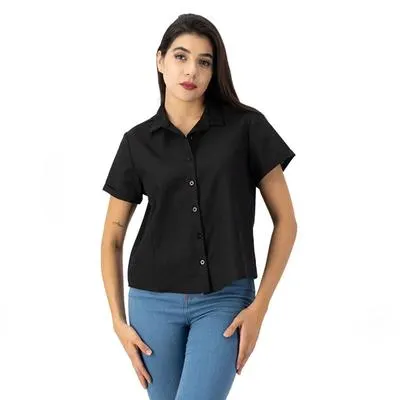 Blusa Camisera Mxstaza Mujer Botones Al Tono