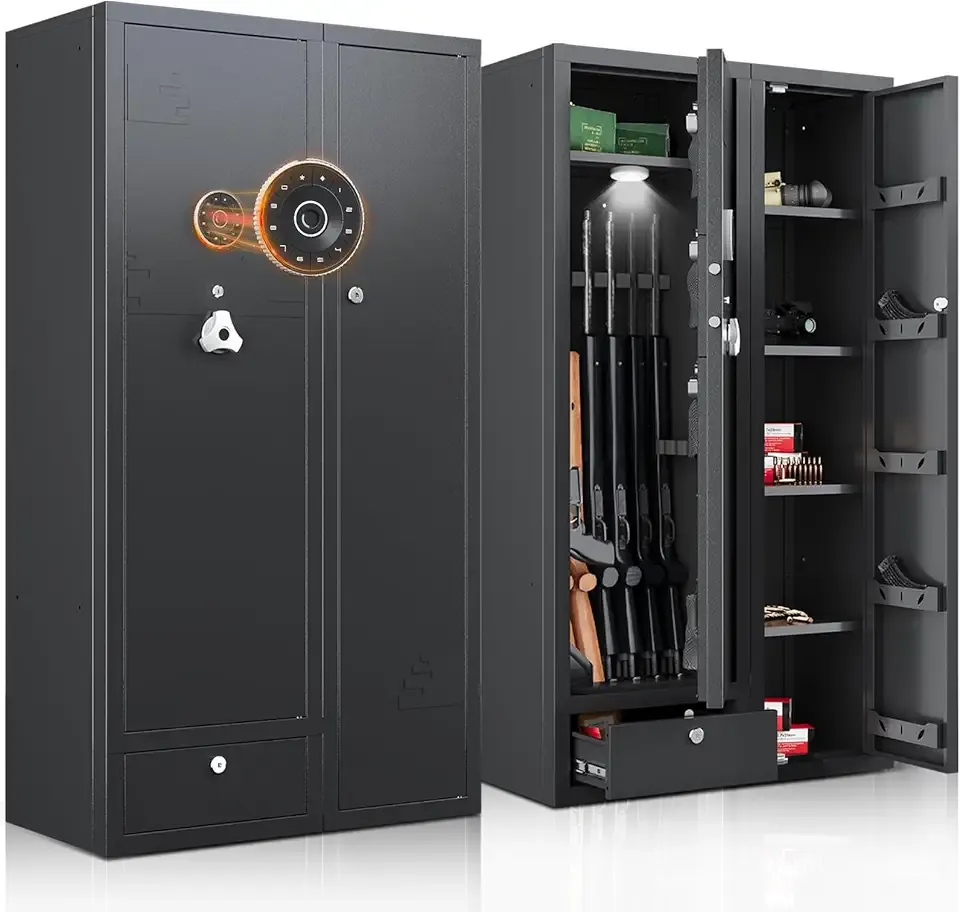 KAER 18-20 Gun Safe Gun Cabinet Large Gun Safes for Rifles and Pistols Rifle Safe for Home High Capacity Electronic Gun Cabinets for Rifles and Shotguns with Drawer,Removable Shelf